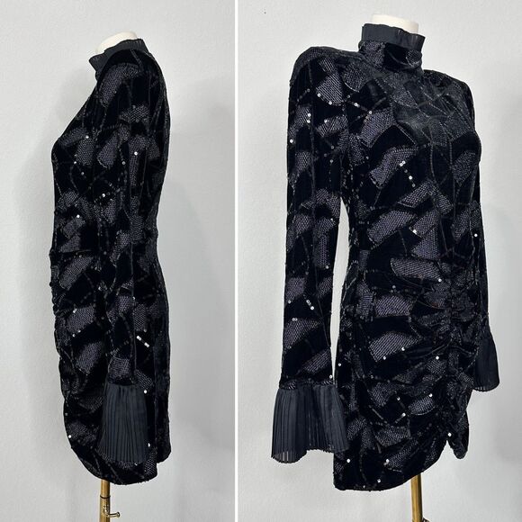 Rotate Birger Christensen Miki Sequin Mini Dress 4 Party Celebration Whimsigoth - Picture 4 of 16